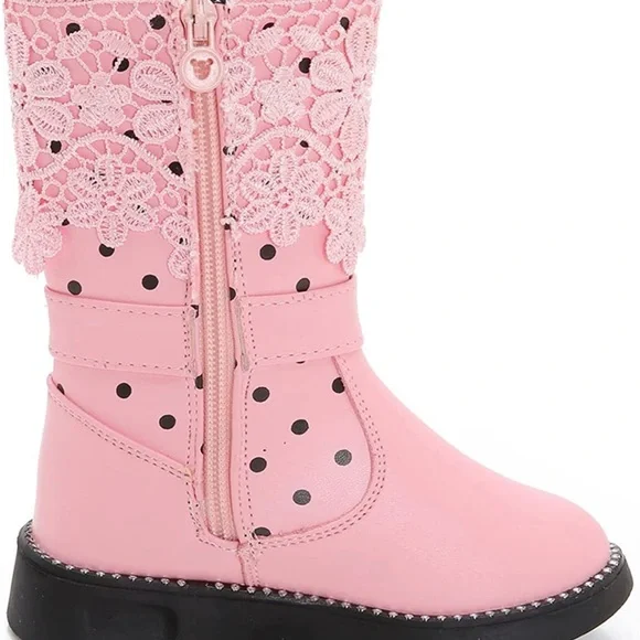 DADAWEN Girl's Waterproof Lace Bowknot Side Zipper 12.5 girl size - Picture 2 of 6